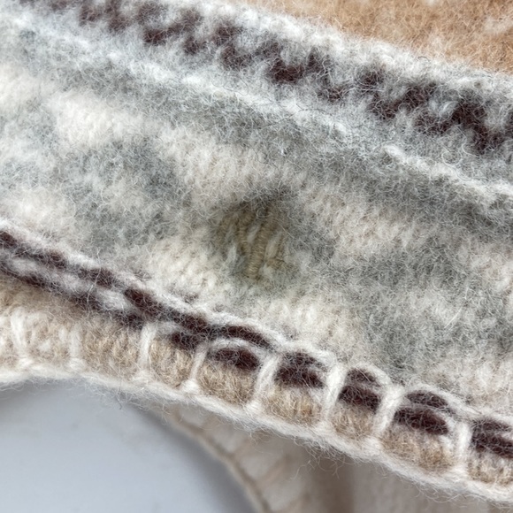 Lauren Ralph Lauren Cream Tan Wool Tassel Knit Hat Ear Flaps Kids OS - Picture 3 of 5